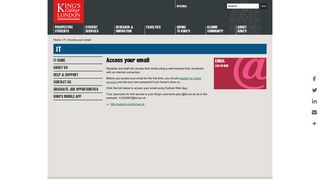 King's College London - Access your email