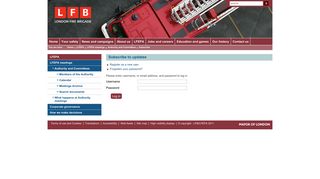 London Fire Brigade - Logon to Subscribe to Updates