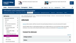 eduroam | Administration and support services | Imperial College ...