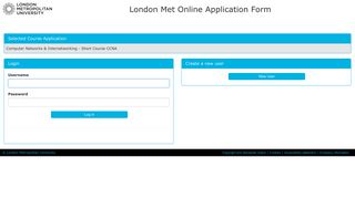 London Met Online Application Form - London Metropolitan University