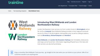 West Midlands Trains Tickets & Travel Information | Trainline