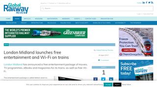London Midland launches free entertainment and Wi-Fi on trains