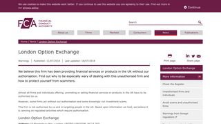 London Option Exchange | FCA