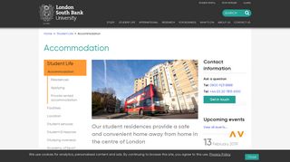 Accommodation | London South Bank University