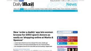 New 'order a daddy' app London Sperm Bank Donors lets women ...