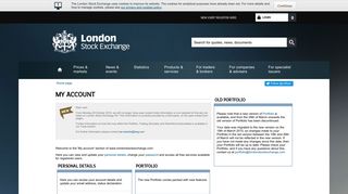 My account - London Stock Exchange