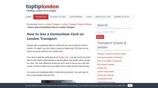 How to Use a Contacless Debit or Credit Card on London Transport