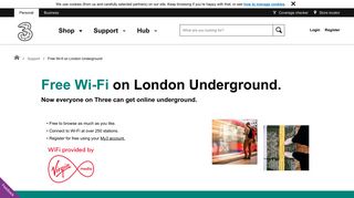 Free Wifi on London Underground - Support - Three