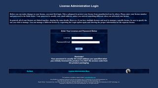 License Administration Login - Lone Wolf Development