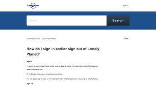 How do I sign in and/or sign out of Lonely Planet? – Lonely Planet ...
