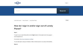 How do I sign in and/or sign out of Lonely Planet? – Lonely Planet ...