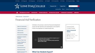 Financial Aid Verification - Lone Star College
