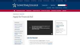 Apply for Financial Aid - Lone Star College