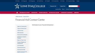 Financial Aid Contact Center - Lone Star College