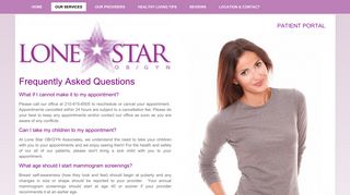 FAQ | Lone Star OB/GYN Associates - San Antonio, Texas