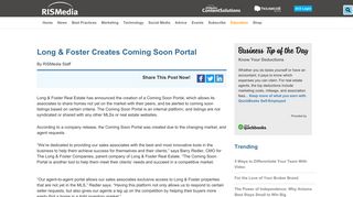 Long & Foster Creates Coming Soon Portal — RISMedia |