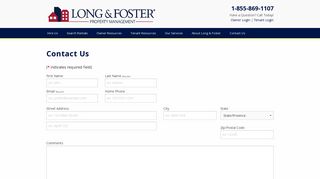 Contact Long & Foster Property Management