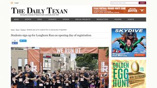 Students sign up for Longhorn Run on opening day of registration ...