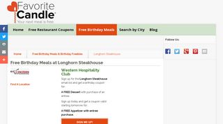 Free Birthday Meals-Longhorn Steakhouse - FavoriteCandle