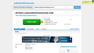 mydish.longhornsteakhouse.com at Website Informer. krowD. Visit ...