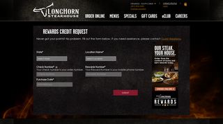 Credit Request | Rewards | LongHorn Steakhouse Restaurants