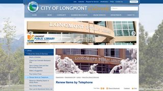 Renew Items by Telephone | City of Longmont, Colorado