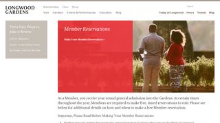 Member Reservations | Longwood Gardens