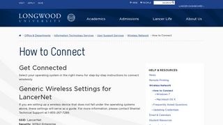 How to Connect - Longwood University