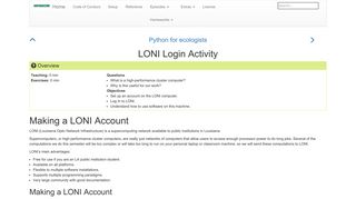 Python for ecologists: LONI Login Activity