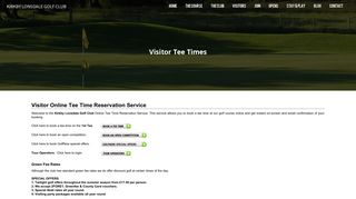 Book a Visitor Tee Time - Kirkby Lonsdale Golf Club