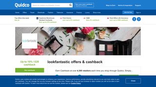 lookfantastic Cashback, Voucher Codes & Discount Codes | Quidco