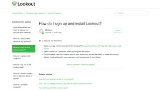 How do I sign up and install Lookout? – Lookout Support