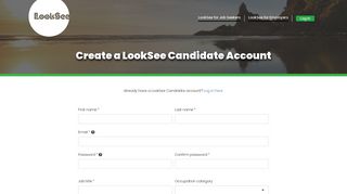 Create a LookSee Candidate Account » Connecting talent around the ...