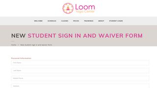 New student sign in and waiver form - Loom Yoga Center in Bushwick ...