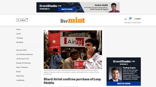 Bharti Airtel confirms purchase of Loop Mobile - Livemint