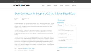 Power Broker » Excel Connector for Loopnet, CoStar, & Excel-Based ...