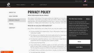 Privacy Policy - Loot Crate