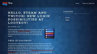 Hello, Steam and Twitch! New login possibilities at LootBoy! | LootBoy ...