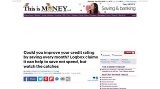 Loqbox claims to improve your credit rating by saving every month ...