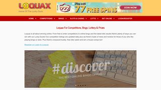 Loquax - UK Competitions - Online Bingo - Lottery - Prizes!