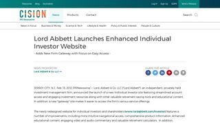 Lord Abbett Launches Enhanced Individual Investor Website