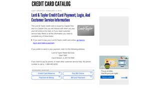 Lord & Taylor Credit Card Payment, Login, and Customer Service ...