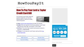 How To Pay Your Lord & Taylor Credit Card Bill - HowYouPayIt