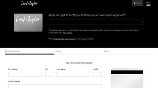 Lord and Taylor Credit Card - Your Information