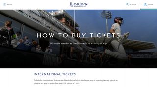 How to Buy Tickets - Lord's