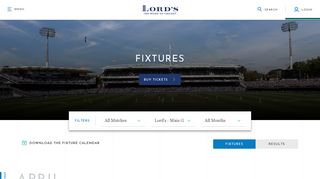 Fixtures and Results - Lord's