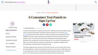 6 Consumer Test Panels to Sign Up For - The Balance Everyday