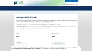 Prism: Login or Create Account