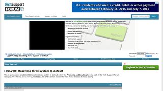[SOLVED] Resetting lorex system to default - Tech Support Forum