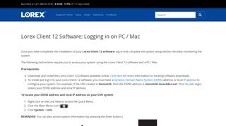 Logging in on PC / Mac - Lorex Support - Article Display